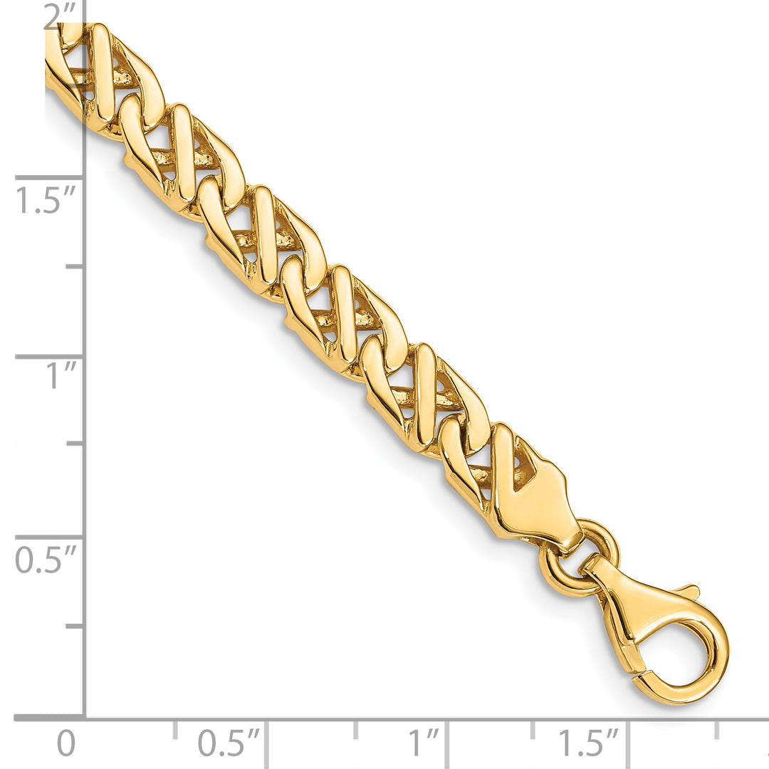 14K 6.1mm Hand-polished Fancy Link Chain