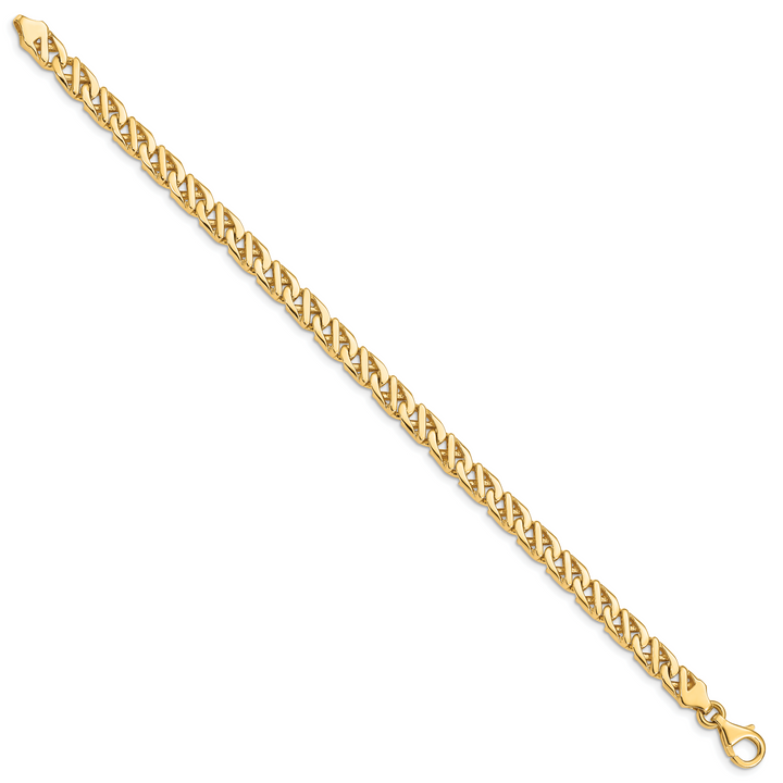 14K 6.1mm Hand-polished Fancy Link Bracelet