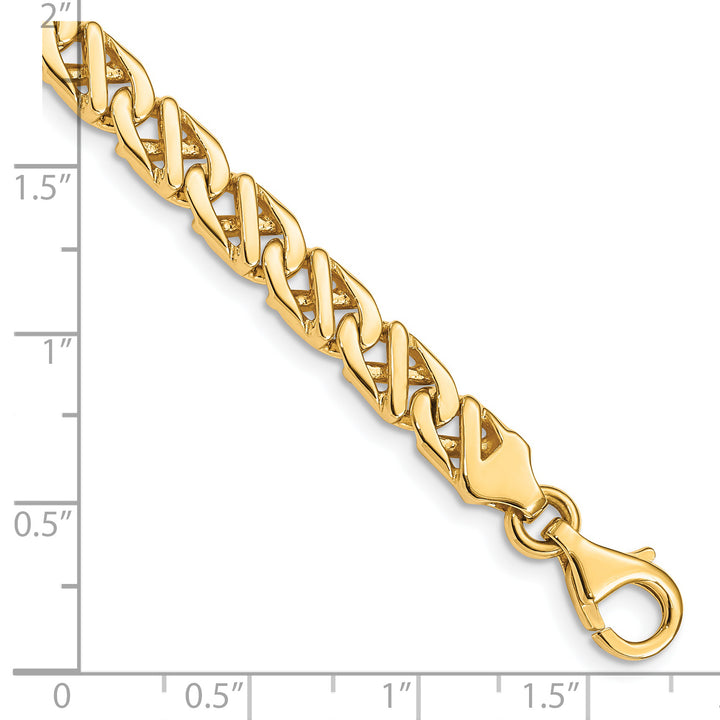14K 6.1mm Hand-polished Fancy Link Bracelet