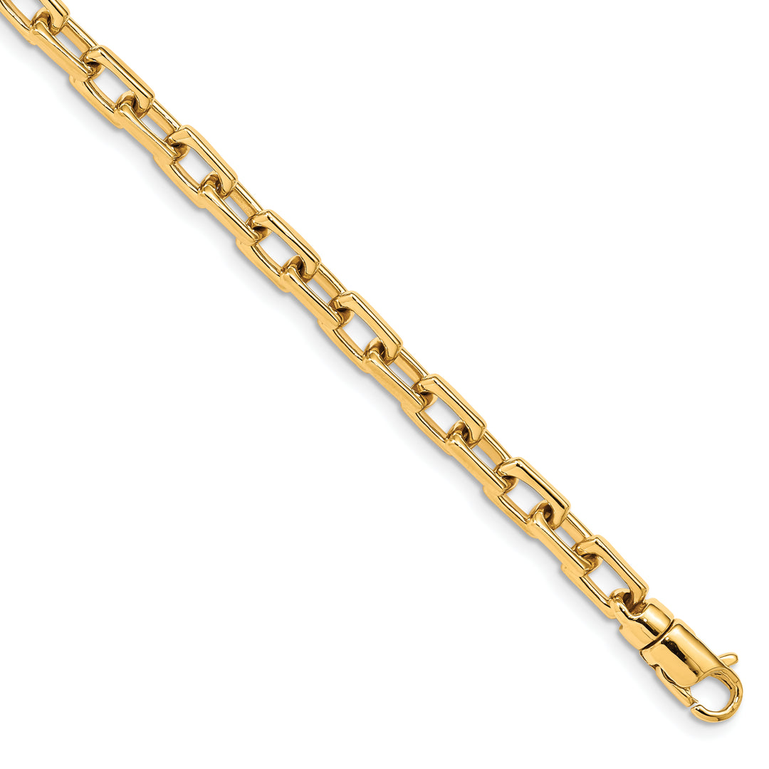 14k 5mm Hand-polished Fancy Link Chain