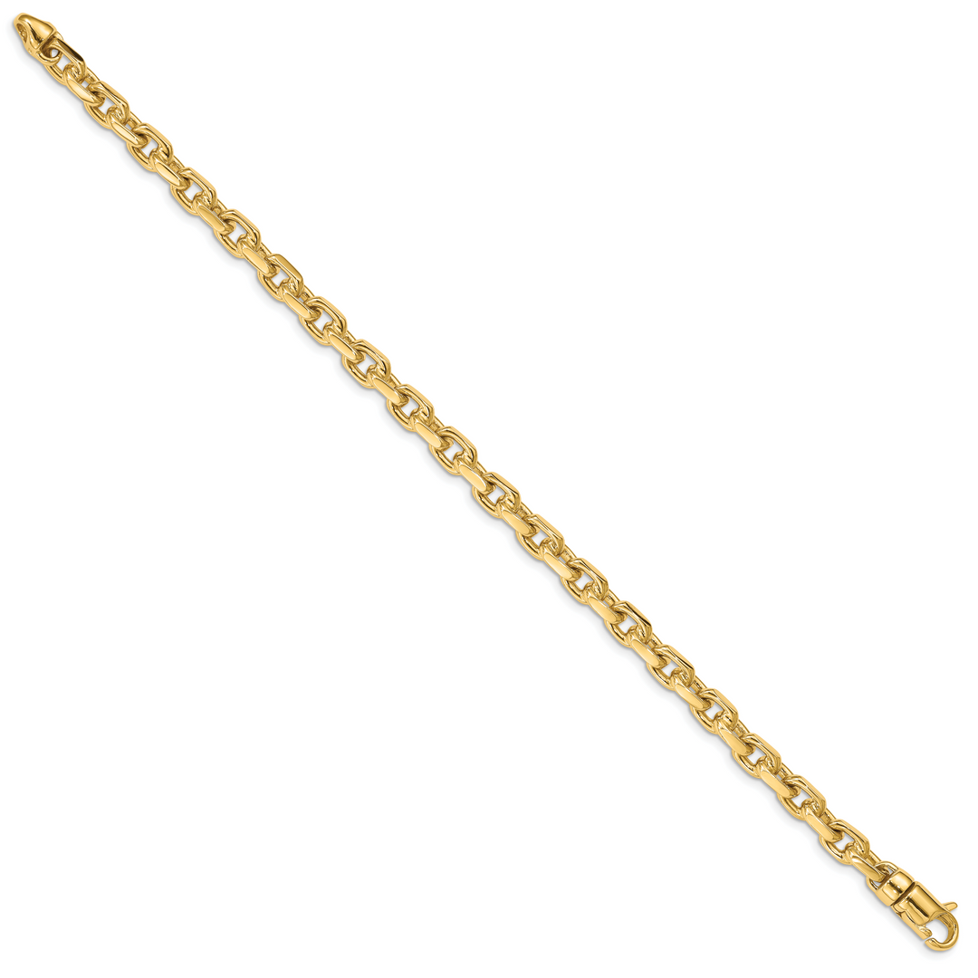 14k 5.9mm Hand-polished Fancy Link Bracelet
