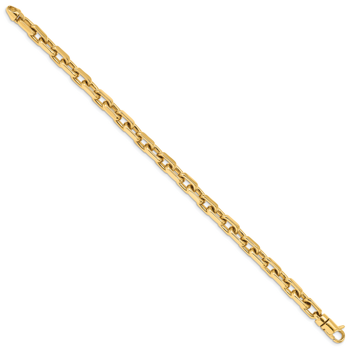 14k 7mm Hand-polished Fancy Link Bracelet