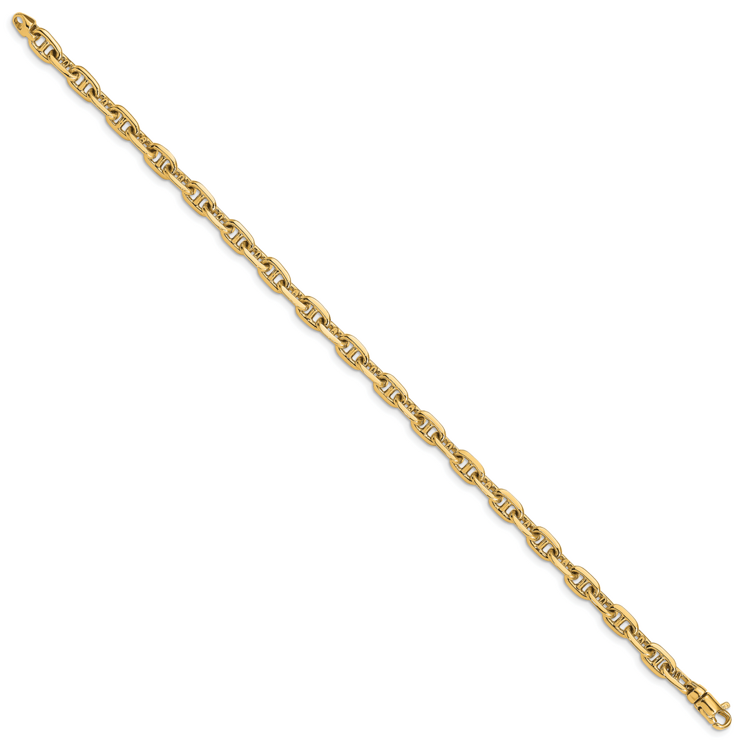14k 5.1mm Hand-polished Fancy Link Bracelet