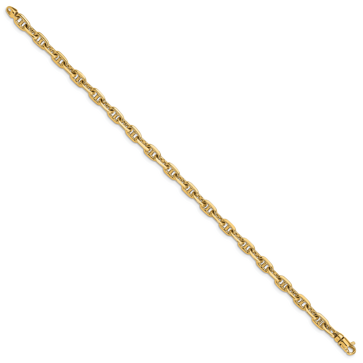 14k 5.1mm Hand-polished Fancy Link Bracelet