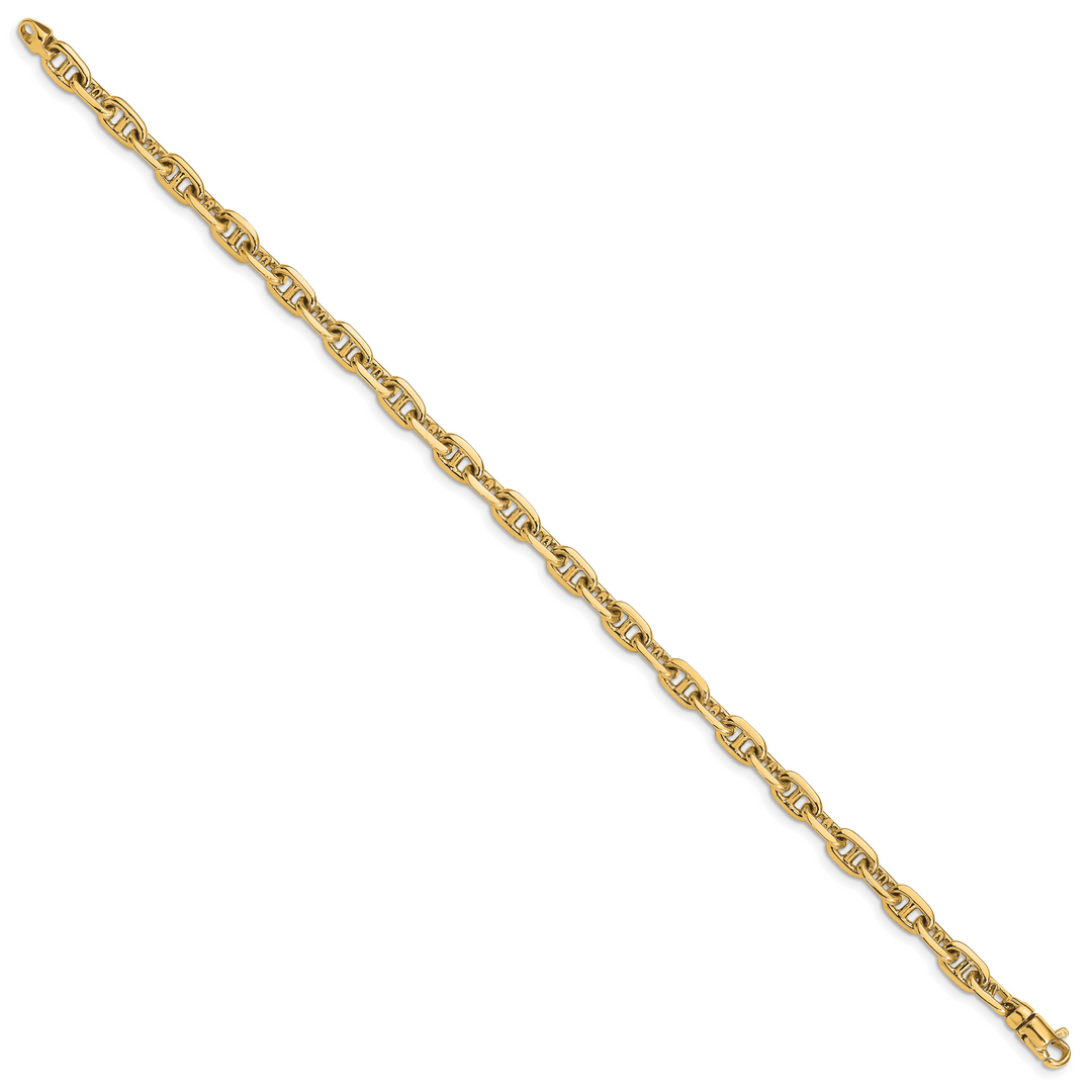 14k 5.1mm Hand-polished Fancy Link Bracelet