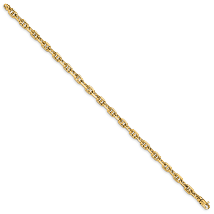 14k 5.1mm Hand-polished Fancy Link Bracelet