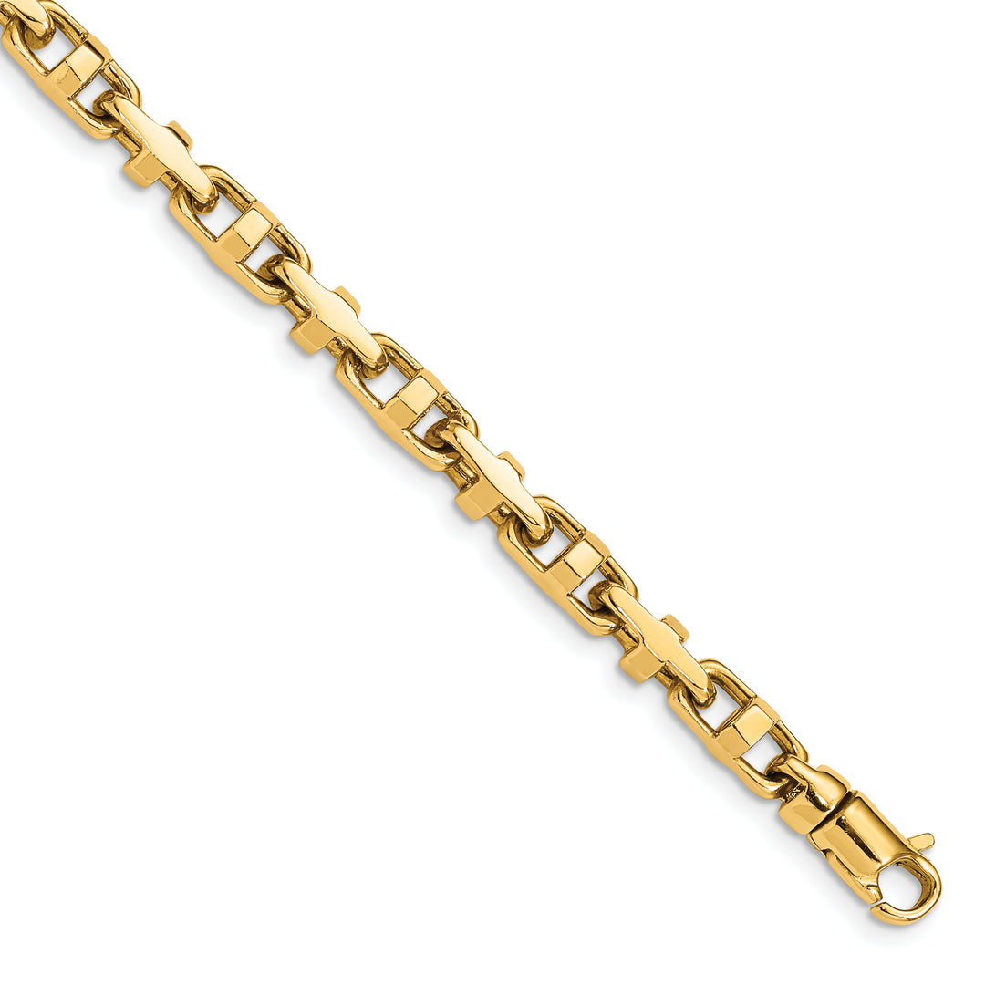 14k 5mm Hand-polished Fancy Link Chain