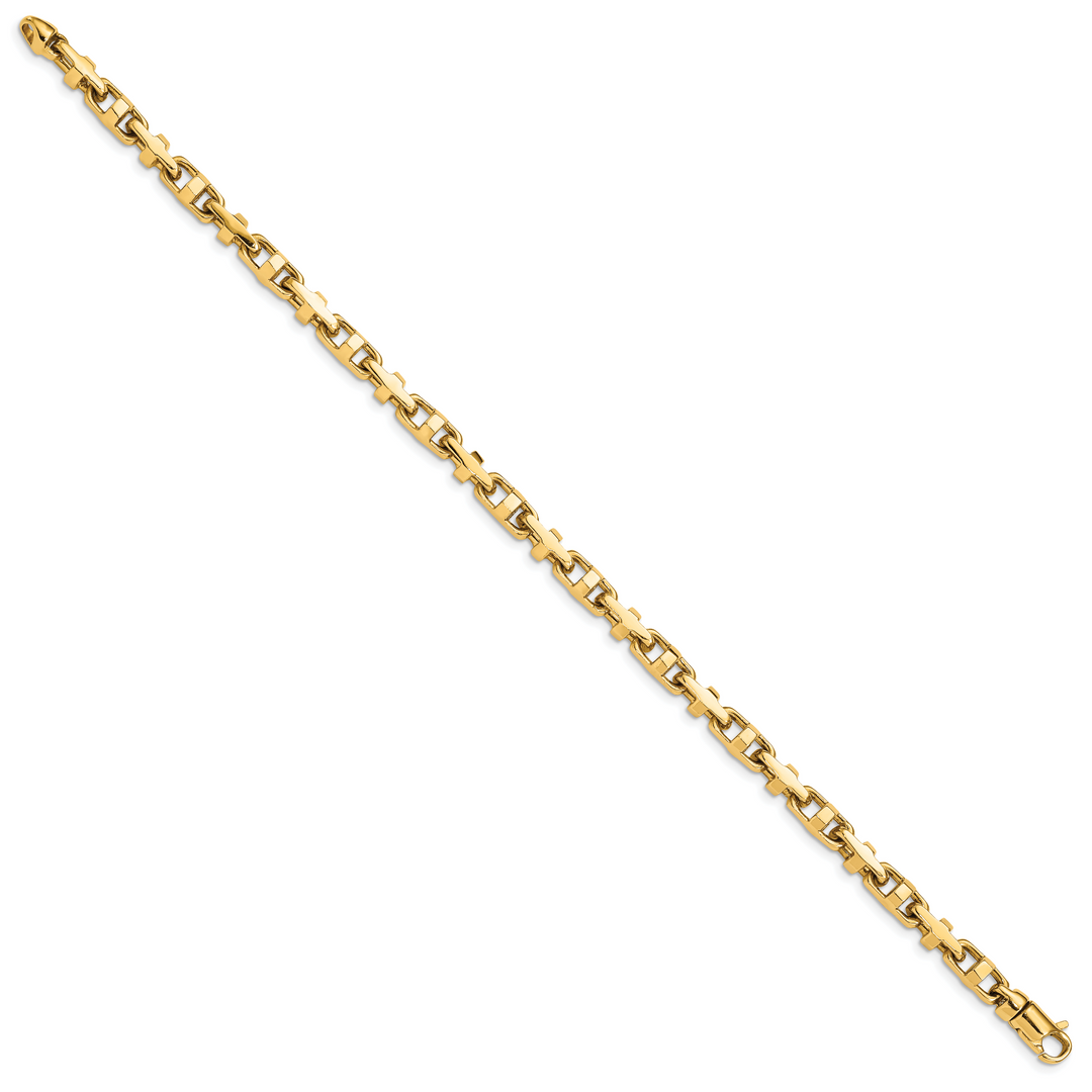 14k 5mm Hand-polished Fancy Link Bracelet