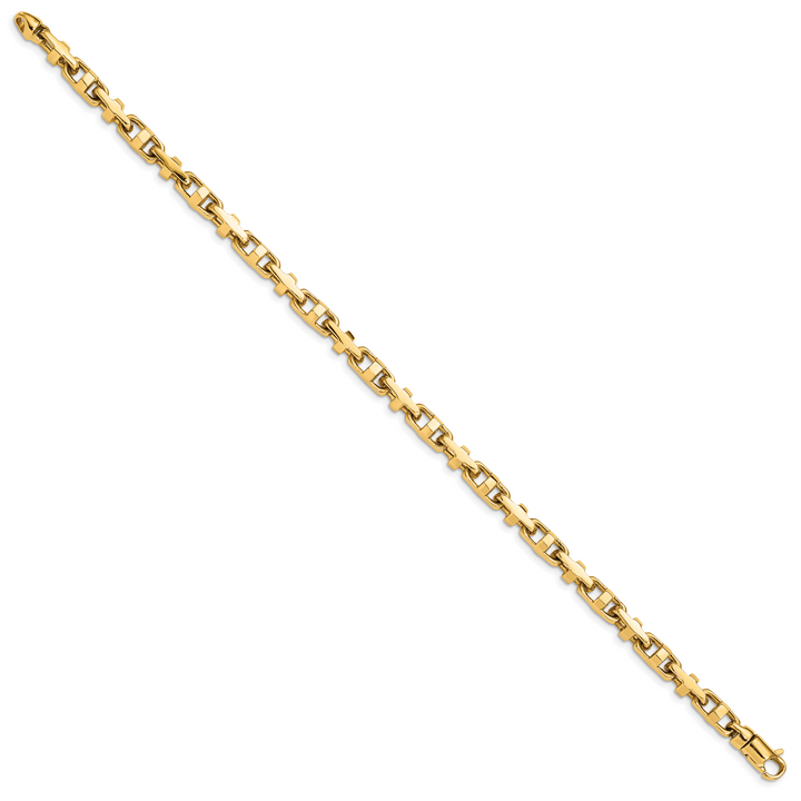 14k 5mm Hand-polished Fancy Link Bracelet