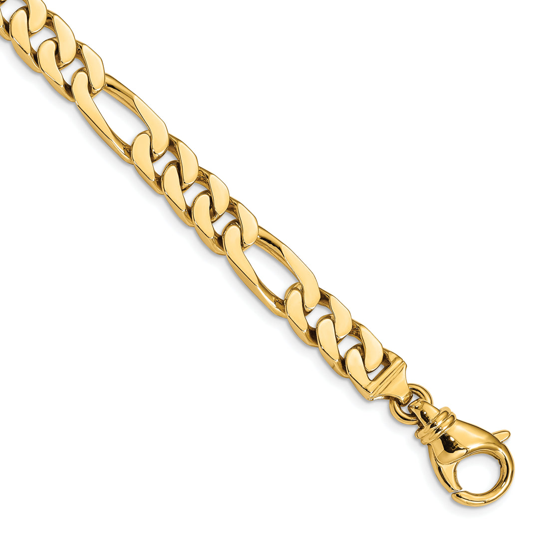 14k 7.7mm Hand Polished Fancy Link Chain