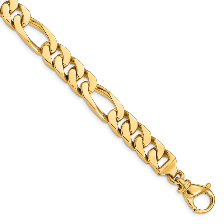 14k 9.2mm Hand Polished Fancy Link Bracelet