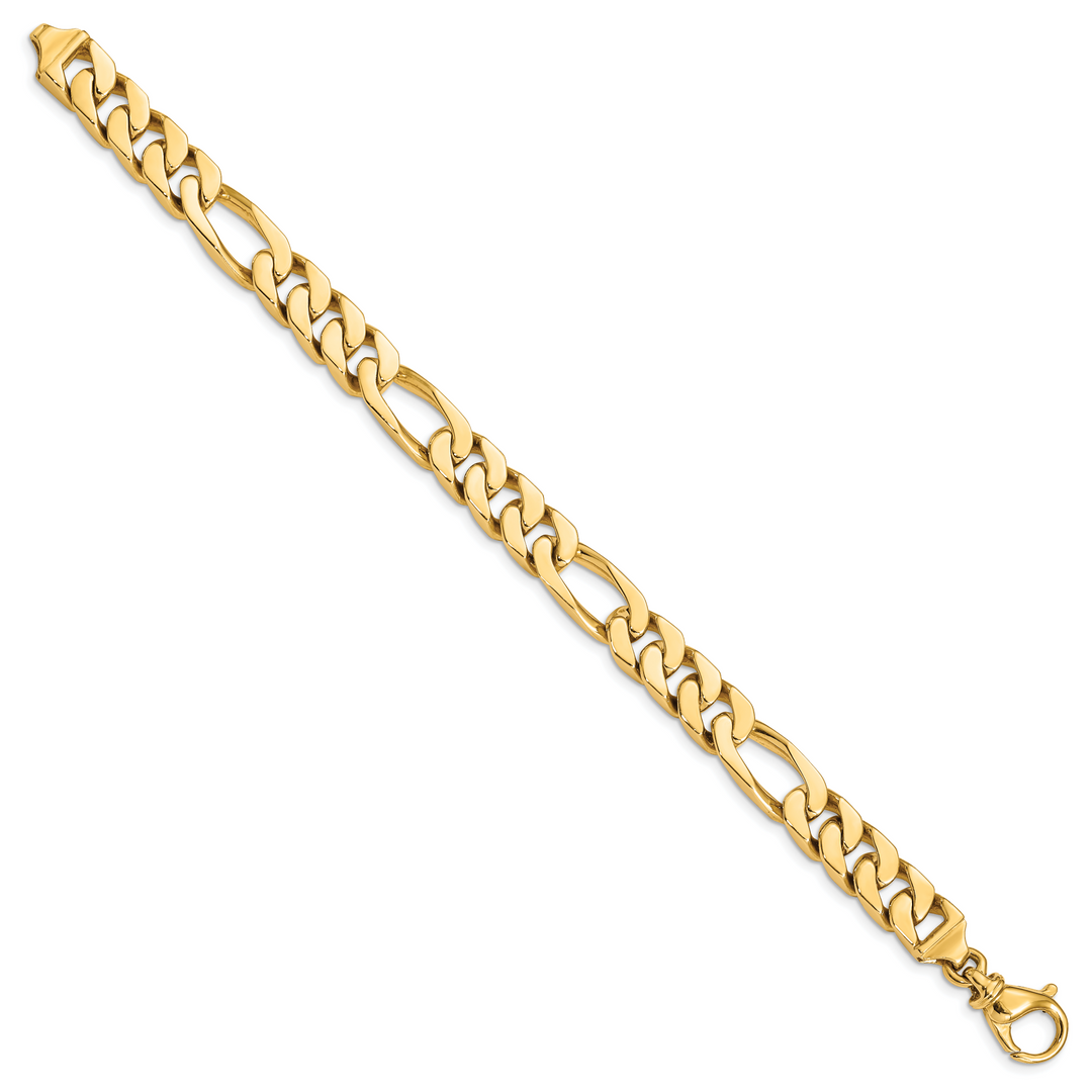 14k 9.2mm Hand Polished Fancy Link Bracelet