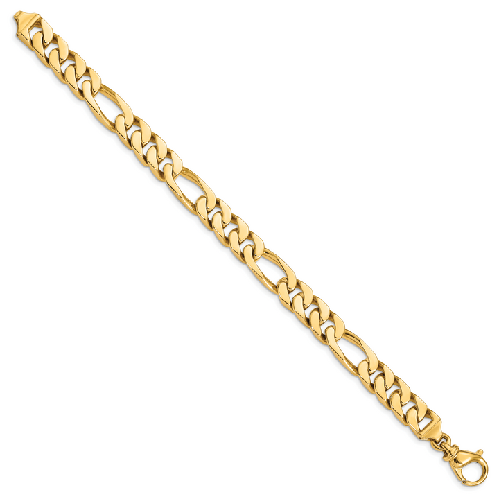 14k 9.2mm Hand Polished Fancy Link Bracelet