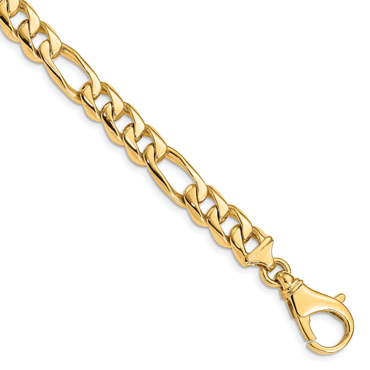 14k 8.5mm Hand Polished Fancy Link Bracelet