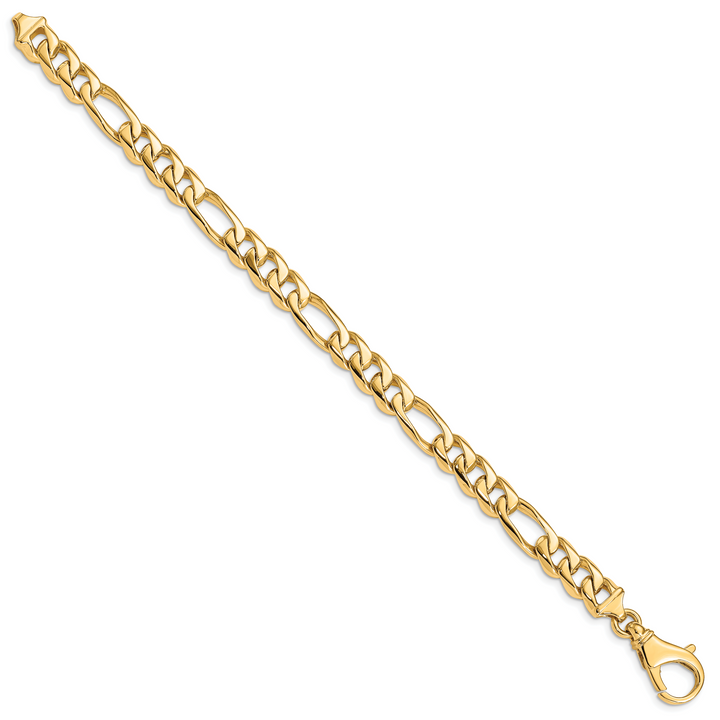 14k 8.5mm Hand Polished Fancy Link Bracelet
