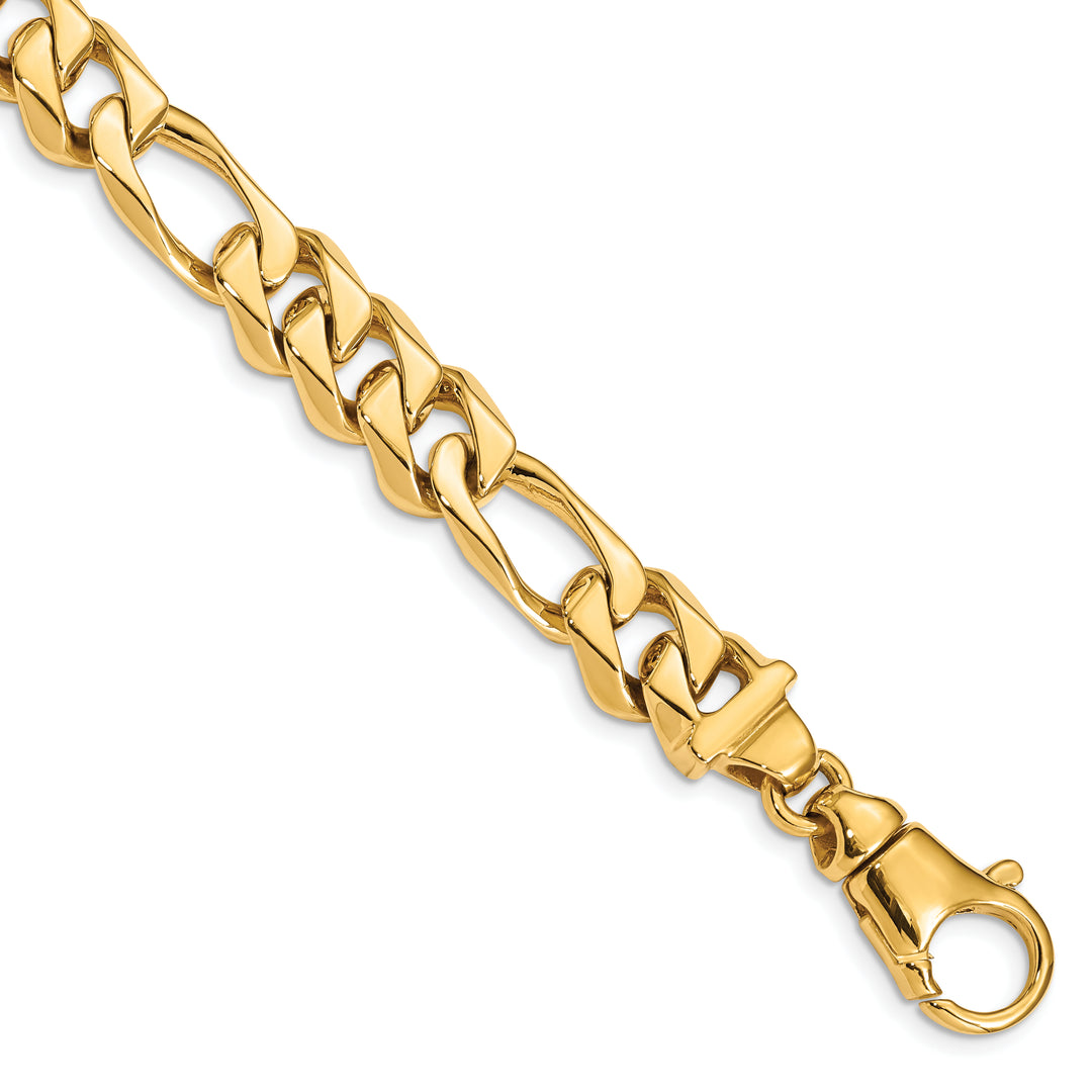 14k 10.9mm Hand Polished Fancy Link Bracelet