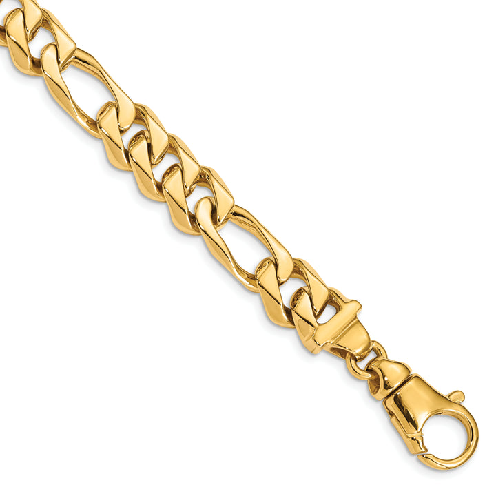 14k 10.9mm Hand Polished Fancy Link Bracelet