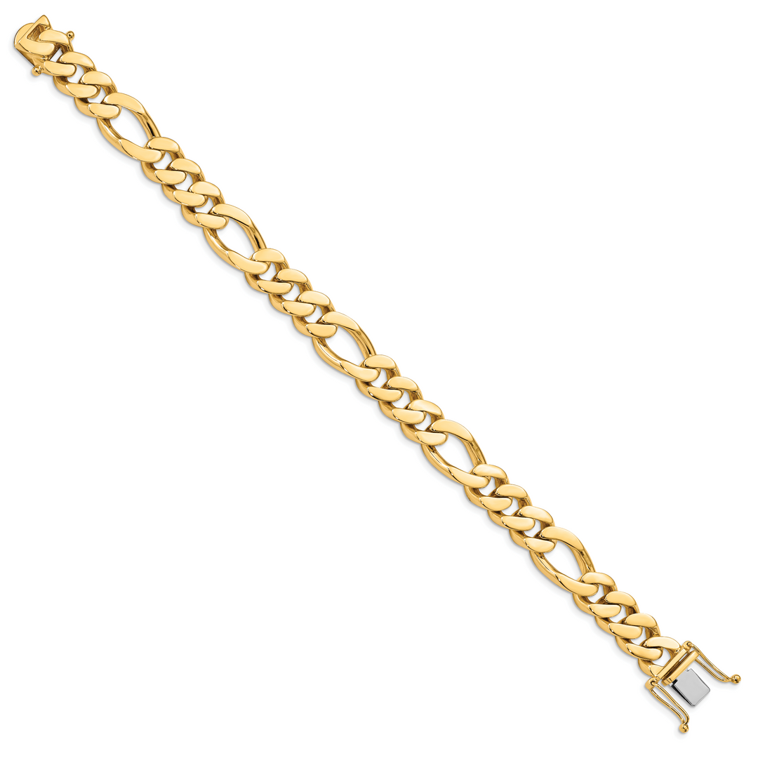 14k 11.8mm Hand Polished Fancy Link Bracelet