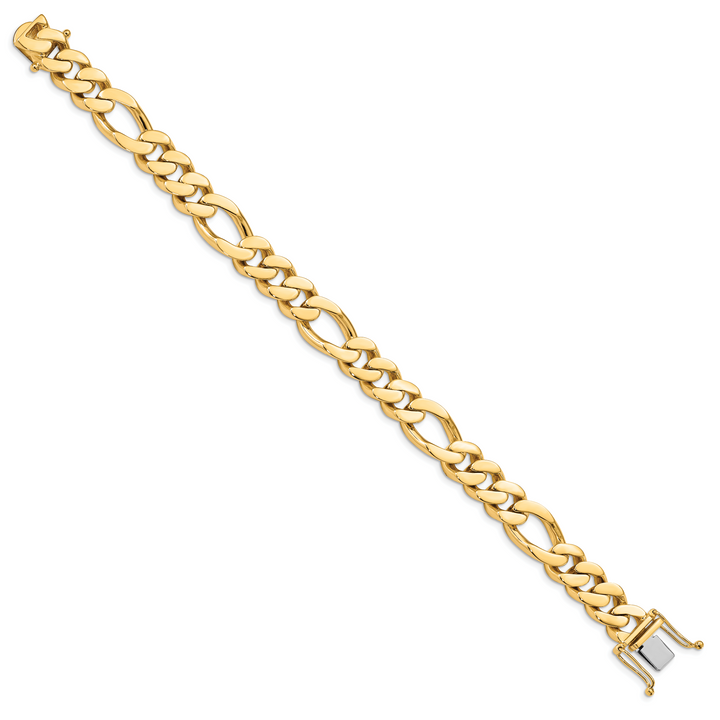 14k 11.8mm Hand Polished Fancy Link Bracelet