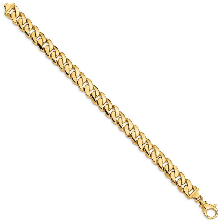 14k 10.75mm Hand Polished Fancy Link Bracelet