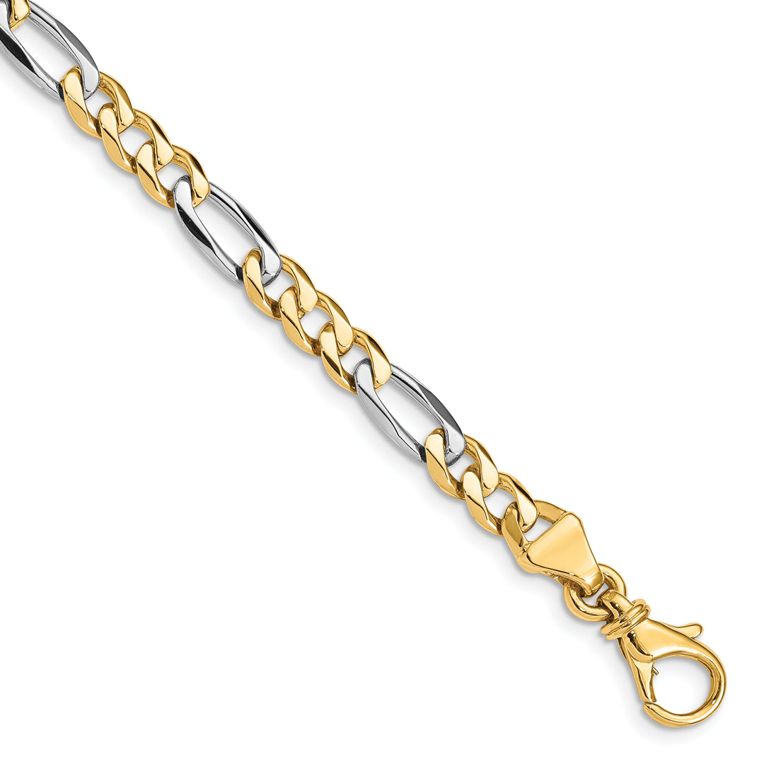 14k Two-tone 5.45mm Hand Polished Fancy Link Chain