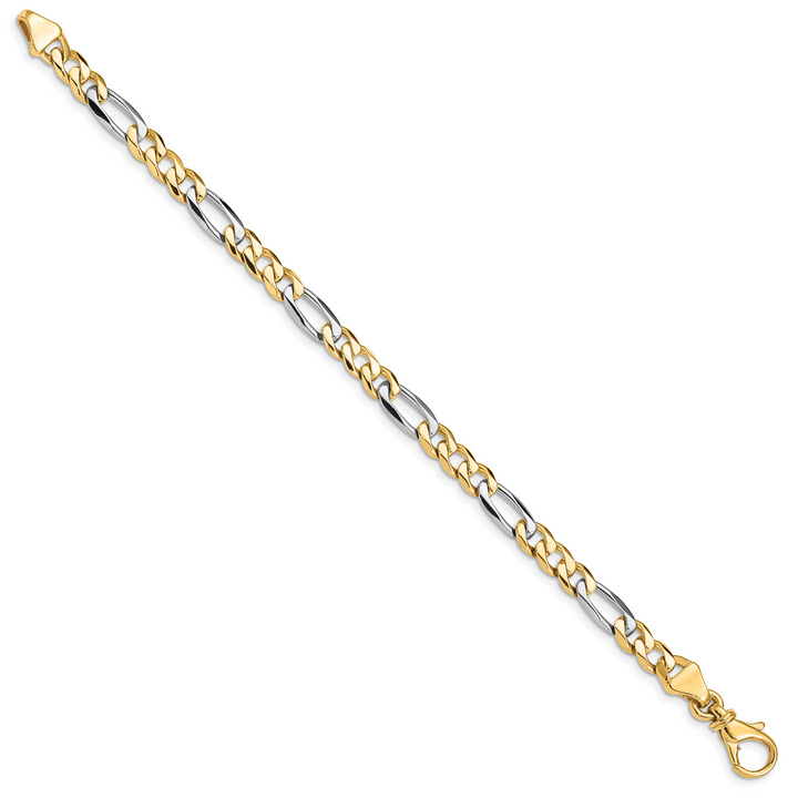 14k Two-tone 5.45mm Hand Polished Fancy Link Chain