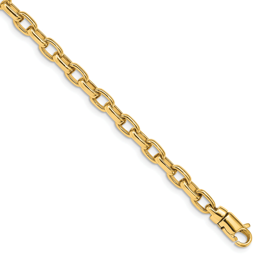 14k 5.0mm Hand Polished Fancy Link Bracelet