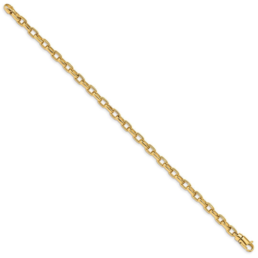 14k 5.0mm Hand Polished Fancy Link Bracelet