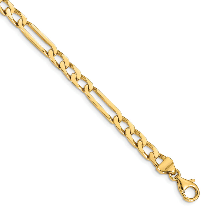 14K 5mm Hand-polished Figaro Link Bracelet