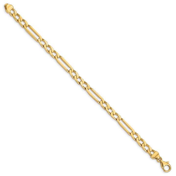 14K 5mm Hand-polished Figaro Link Bracelet