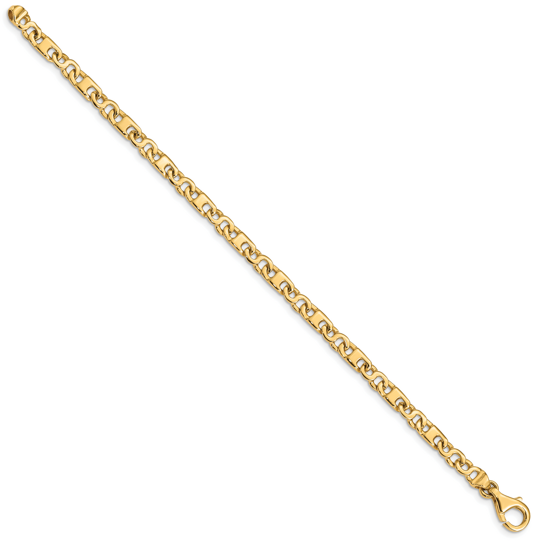 14k Hand Polished 4.4mm Fancy Link Bracelet