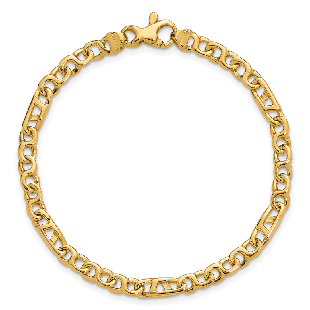 14K Hand Polished 4.3mm Fancy Link Chain