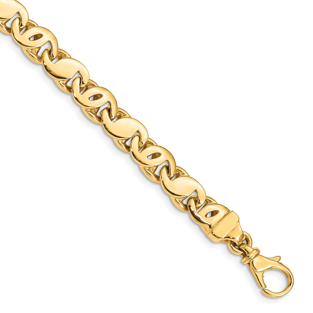 14k 7.3mm Hand Polished Fancy S-Link Chain