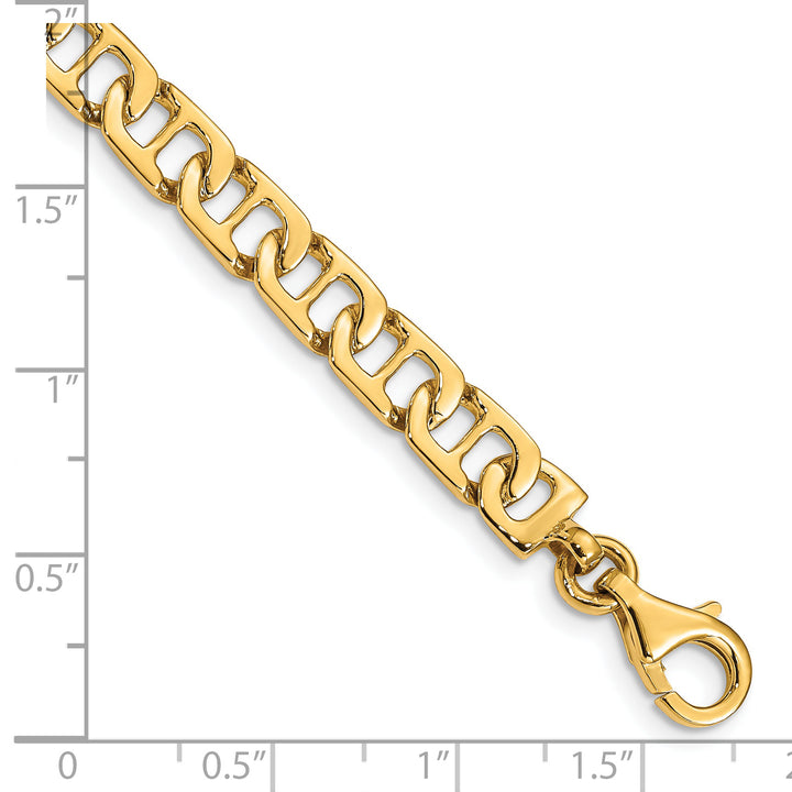14k 6.5mm Hand-polished Fancy Anchor Link Chain