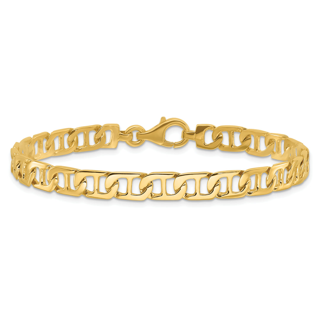 14k 6.5mm Hand-polished Fancy Anchor Link Chain