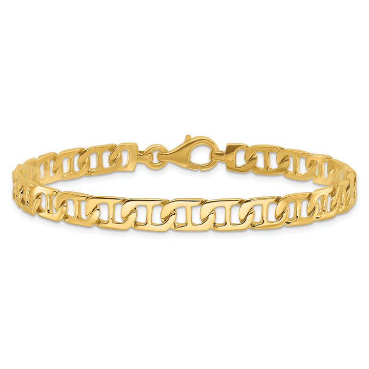 14k 6.5mm Hand-polished Fancy Anchor Link Chain