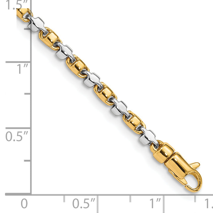 14k Two-tone 2.6mm Hand-polished Fancy Link Bracelet