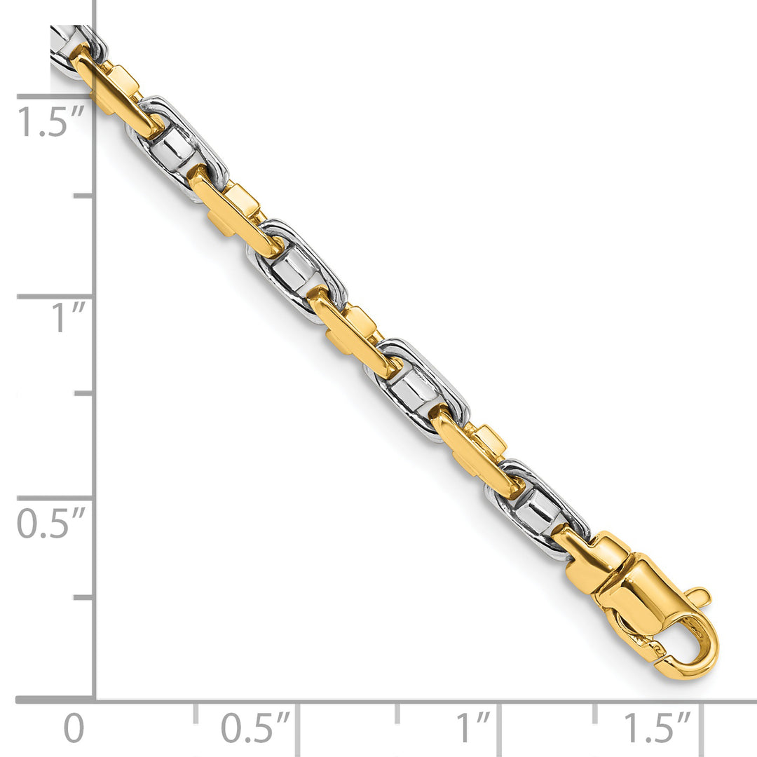 14k Two-tone 3.5mm Fancy Link Chain