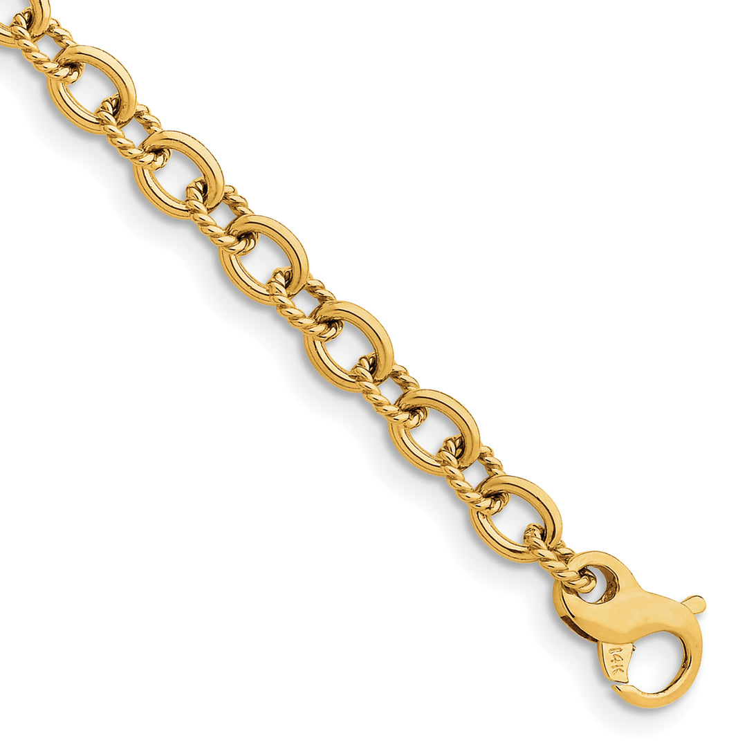 14k 7.8mm Hand-polished Fancy Link Chain