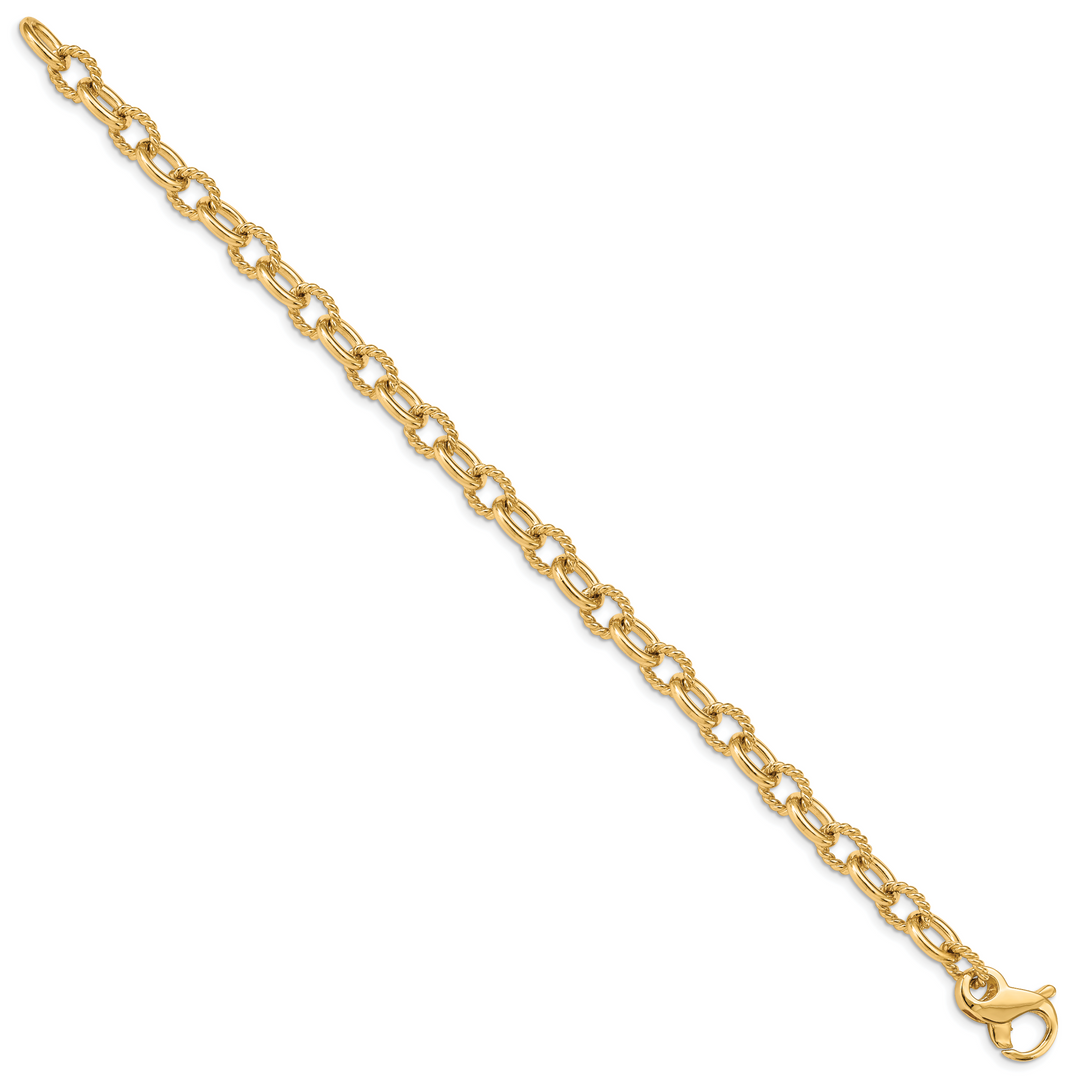 14k 7.8mm Hand-polished Fancy Link Bracelet