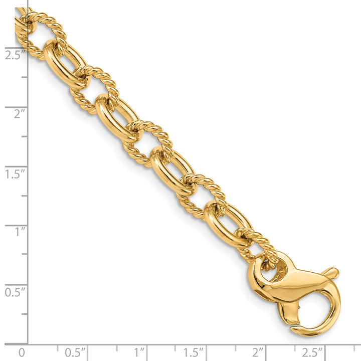 14k 7.8mm Hand-polished Fancy Link Bracelet