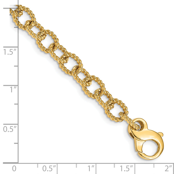 14K 6.5mm Polished Hand-polished Fancy Link Chain
