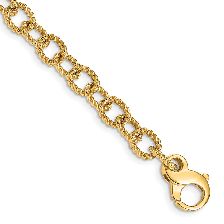 14K 6.5mm Polished Hand-polished Fancy Link Chain