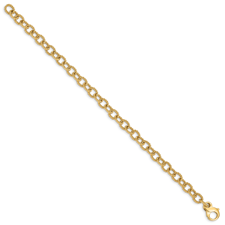 14K 6.5mm Polished Hand-polished Fancy Link Bracelet