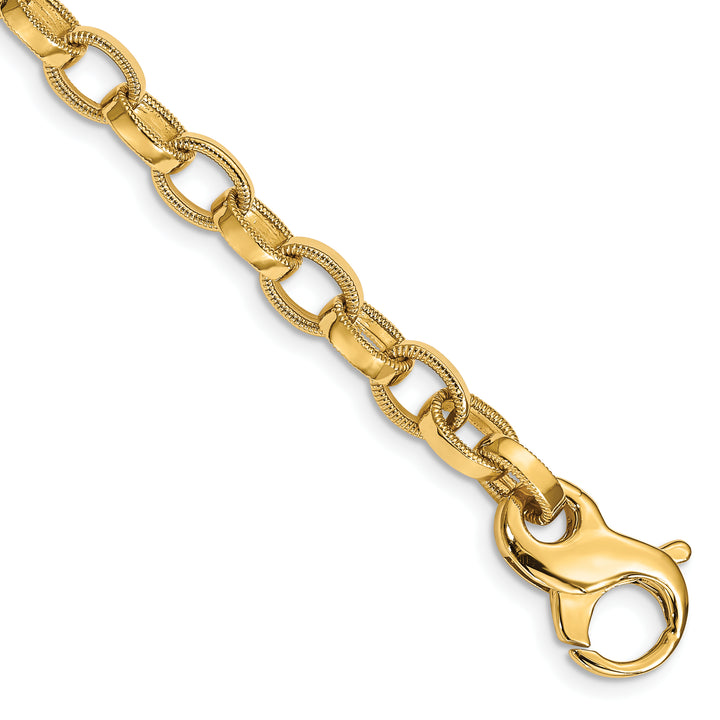 14K 6.2mm Hand-polished Fancy Link Chain