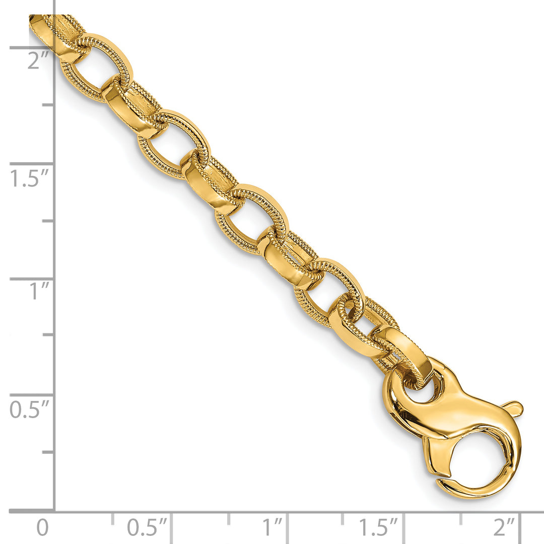 14K 6.2mm Hand-polished Fancy Link Chain