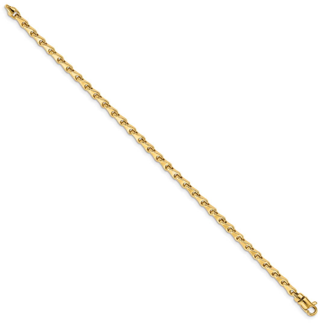 14k 3.3mm Hand-polished Fancy Link Bracelet