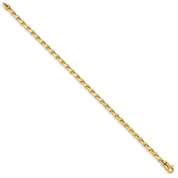 14k 3.3mm Hand-polished Fancy Link Bracelet