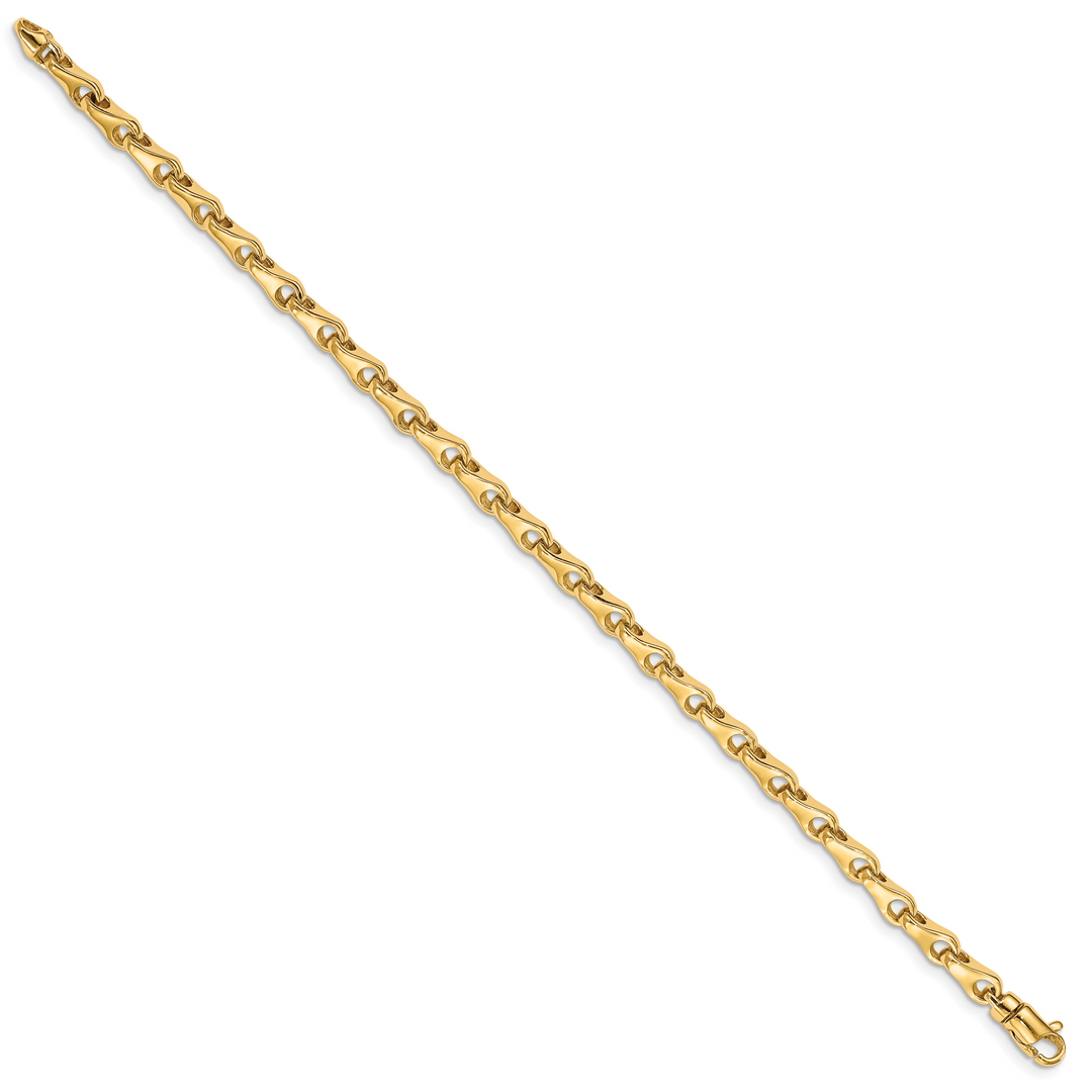 14k 3.9mm Hand-polished Fancy Link Bracelet