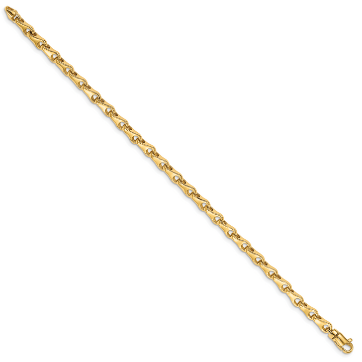 14k 3.9mm Hand-polished Fancy Link Bracelet